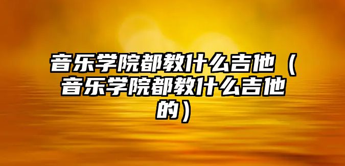 音樂學(xué)院都教什么吉他（音樂學(xué)院都教什么吉他的）