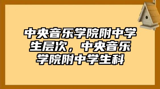 中央音樂學院附中學生層次，中央音樂學院附中學生科