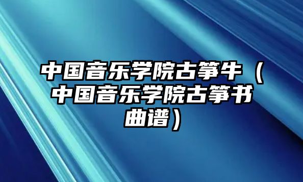 中國音樂學(xué)院古箏牛（中國音樂學(xué)院古箏書曲譜）