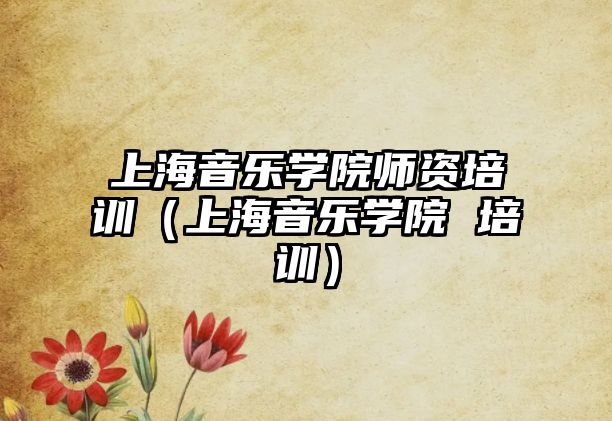 上海音樂學院師資培訓（上海音樂學院 培訓）