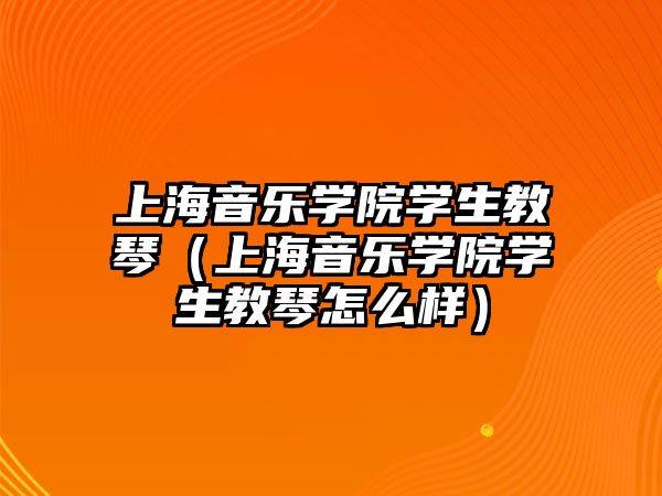 上海音樂學院學生教琴（上海音樂學院學生教琴怎么樣）