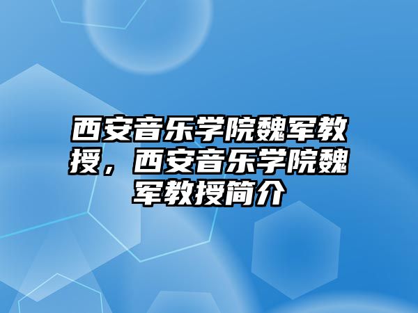 西安音樂學院魏軍教授，西安音樂學院魏軍教授簡介