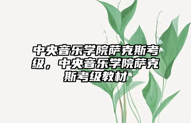 中央音樂(lè)學(xué)院薩克斯考級(jí)，中央音樂(lè)學(xué)院薩克斯考級(jí)教材