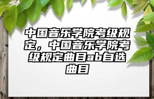 中國音樂學院考級規(guī)定，中國音樂學院考級規(guī)定曲目ab自選曲目