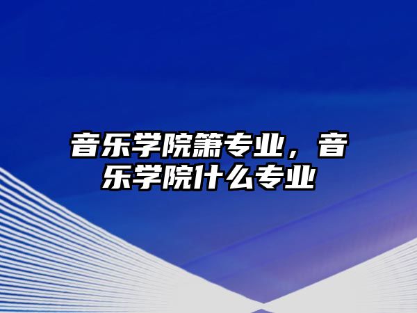 音樂學院簫專業，音樂學院什么專業