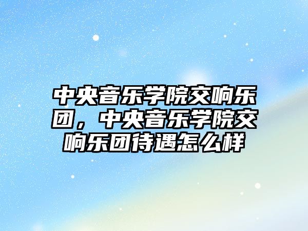 中央音樂學院交響樂團，中央音樂學院交響樂團待遇怎么樣