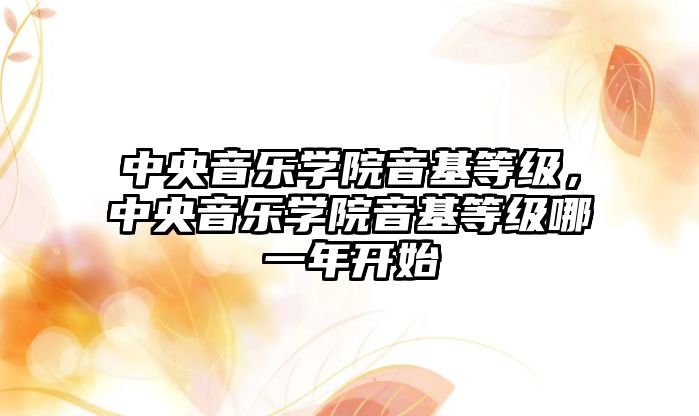 中央音樂學院音基等級，中央音樂學院音基等級哪一年開始