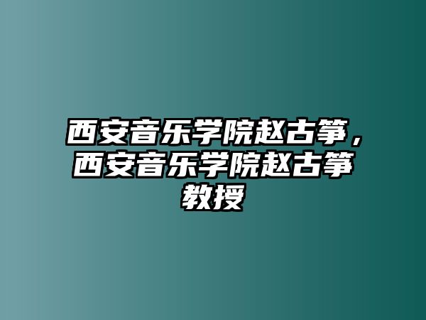 西安音樂學院趙古箏，西安音樂學院趙古箏教授