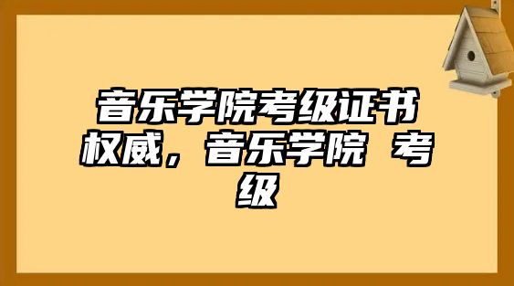 音樂學院考級證書權威，音樂學院 考級