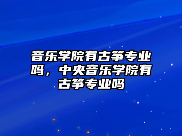 音樂學院有古箏專業嗎，中央音樂學院有古箏專業嗎