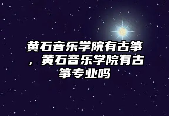 黃石音樂學院有古箏，黃石音樂學院有古箏專業嗎