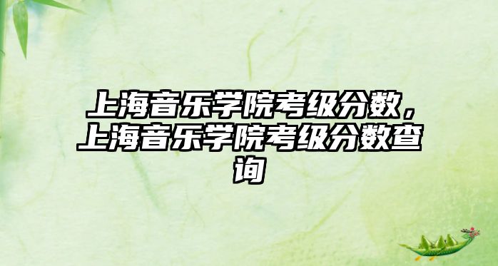 上海音樂學(xué)院考級分?jǐn)?shù)，上海音樂學(xué)院考級分?jǐn)?shù)查詢