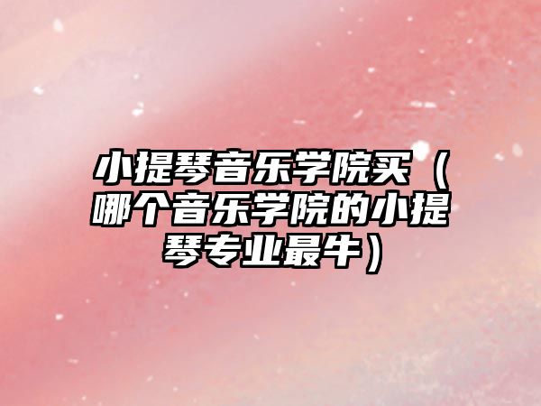 小提琴音樂學院買（哪個音樂學院的小提琴專業最牛）