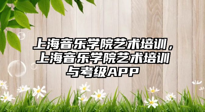 上海音樂學院藝術培訓，上海音樂學院藝術培訓與考級APP