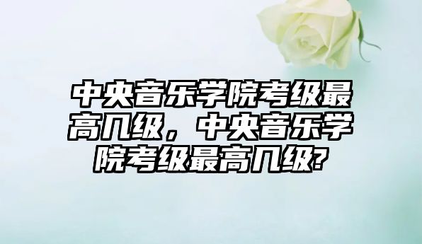 中央音樂學院考級最高幾級，中央音樂學院考級最高幾級?