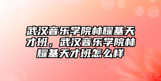 武漢音樂學院林耀基天才班，武漢音樂學院林耀基天才班怎么樣