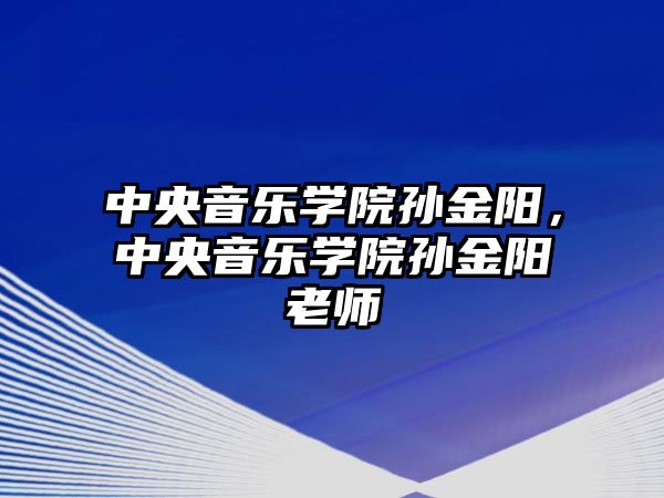 中央音樂學院孫金陽，中央音樂學院孫金陽老師