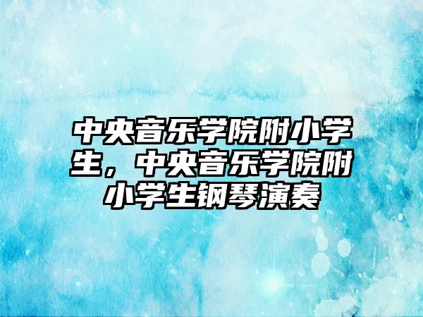 中央音樂學(xué)院附小學(xué)生，中央音樂學(xué)院附小學(xué)生鋼琴演奏