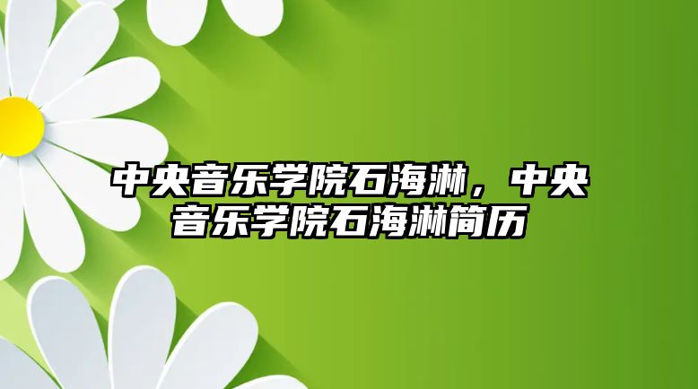 中央音樂學院石海淋，中央音樂學院石海淋簡歷