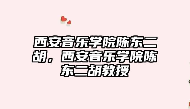 西安音樂學院陳東二胡，西安音樂學院陳東二胡教授