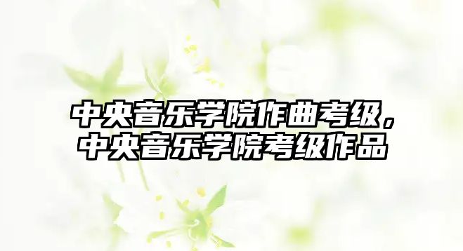 中央音樂學院作曲考級，中央音樂學院考級作品