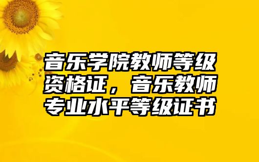 音樂學院教師等級資格證，音樂教師專業(yè)水平等級證書