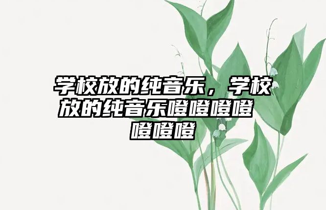 學(xué)校放的純音樂(lè)，學(xué)校放的純音樂(lè)噔噔噔噔 噔噔噔