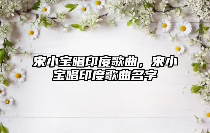 宋小寶唱印度歌曲，宋小寶唱印度歌曲名字