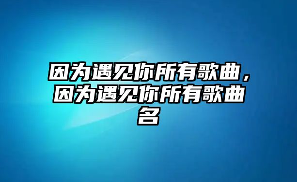 因為遇見你所有歌曲，因為遇見你所有歌曲名