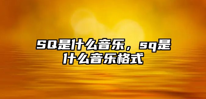 SQ是什么音樂，sq是什么音樂格式