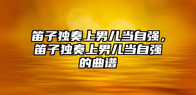 笛子獨奏上男兒當自強，笛子獨奏上男兒當自強的曲譜