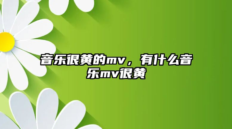 音樂很黃的mv，有什么音樂mv很黃