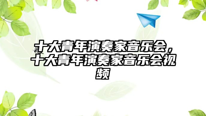 十大青年演奏家音樂會，十大青年演奏家音樂會視頻