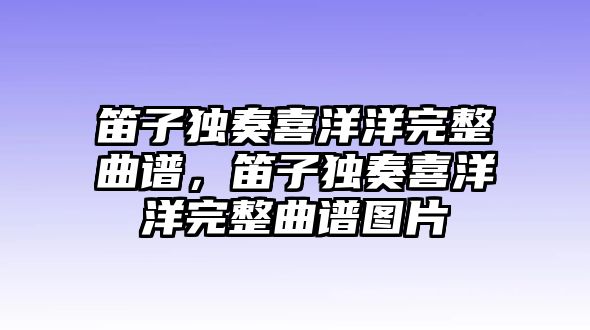 笛子獨(dú)奏喜洋洋完整曲譜，笛子獨(dú)奏喜洋洋完整曲譜圖片