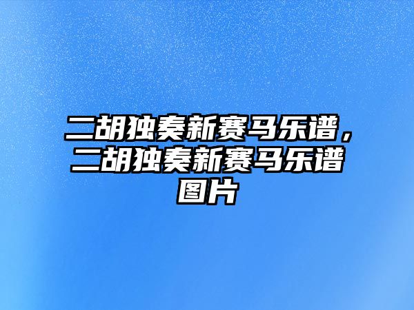 二胡獨奏新賽馬樂譜，二胡獨奏新賽馬樂譜圖片