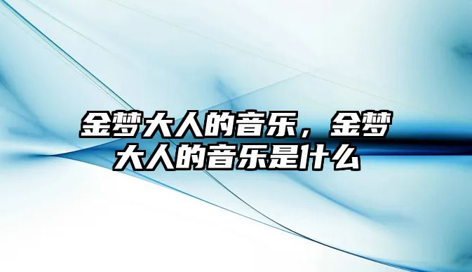 金夢大人的音樂，金夢大人的音樂是什么