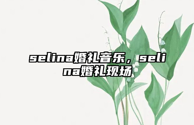 selina婚禮音樂，selina婚禮現(xiàn)場