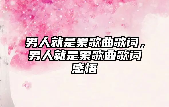 男人就是累歌曲歌詞，男人就是累歌曲歌詞感悟