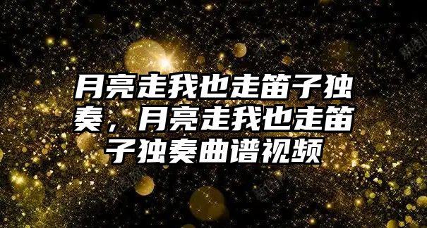 月亮走我也走笛子獨奏，月亮走我也走笛子獨奏曲譜視頻