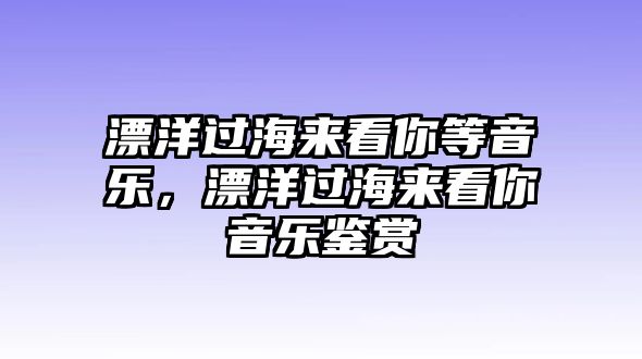 漂洋過海來看你等音樂，漂洋過海來看你音樂鑒賞