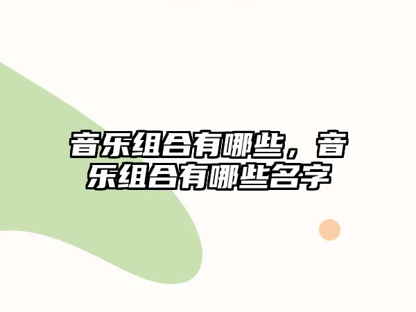 音樂組合有哪些，音樂組合有哪些名字