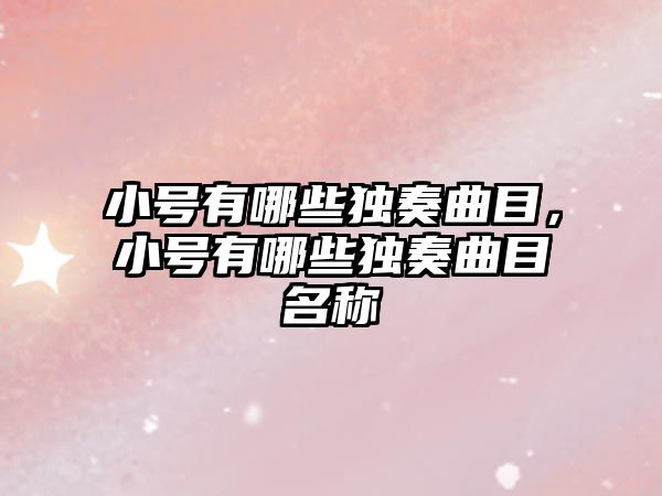 小號有哪些獨奏曲目，小號有哪些獨奏曲目名稱