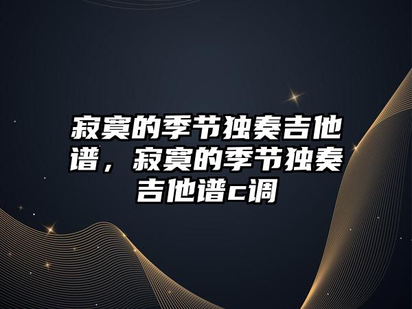 寂寞的季節獨奏吉他譜，寂寞的季節獨奏吉他譜c調