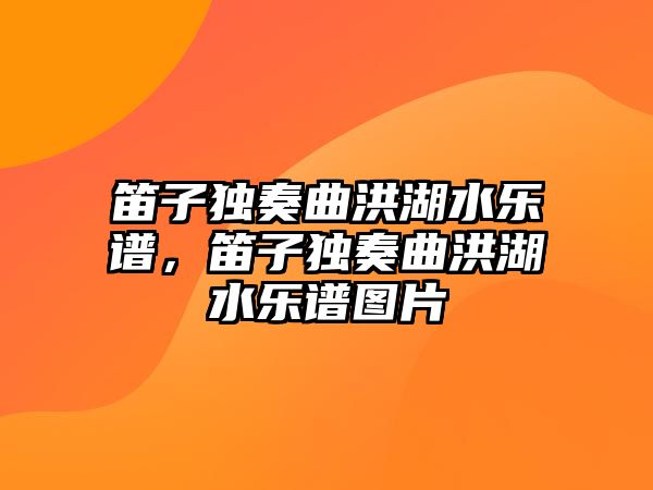 笛子獨奏曲洪湖水樂譜，笛子獨奏曲洪湖水樂譜圖片