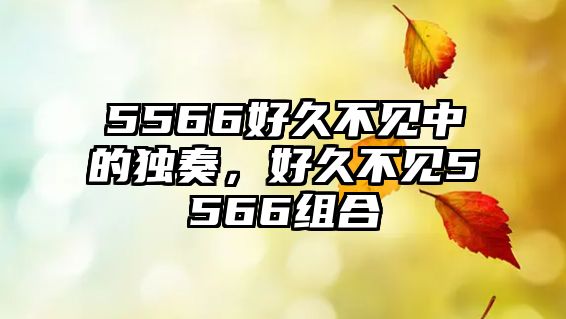 5566好久不見中的獨(dú)奏，好久不見5566組合