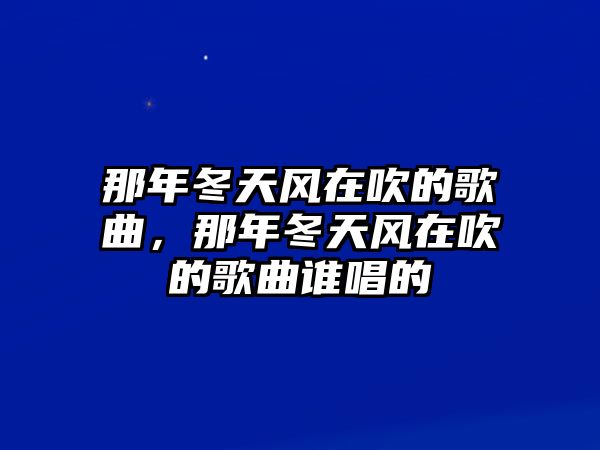 那年冬天風在吹的歌曲，那年冬天風在吹的歌曲誰唱的