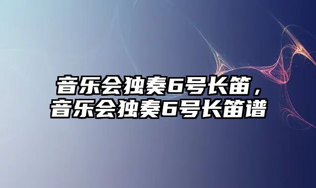 音樂會獨奏6號長笛，音樂會獨奏6號長笛譜