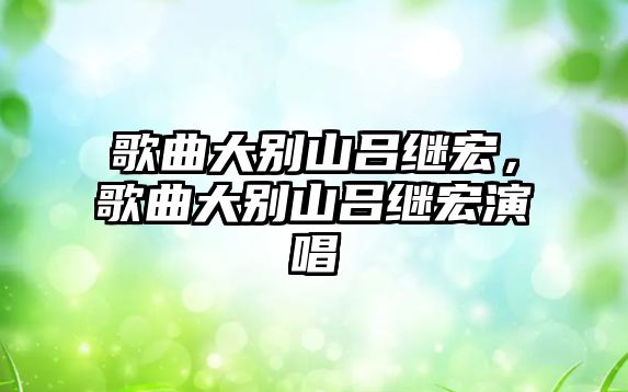 歌曲大別山呂繼宏，歌曲大別山呂繼宏演唱