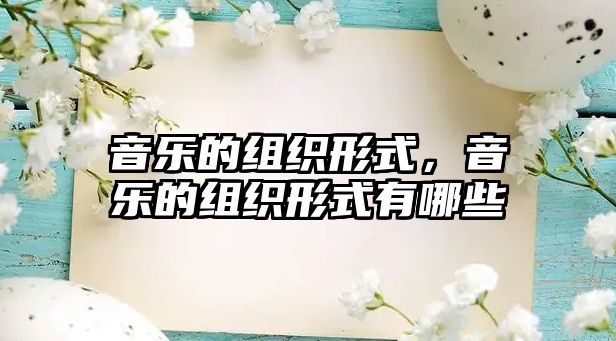 音樂的組織形式，音樂的組織形式有哪些