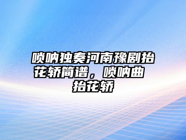 嗩吶獨奏河南豫劇抬花轎簡譜，嗩吶曲 抬花轎